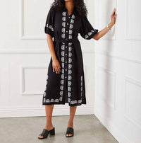 Karen Kane - Women's Puff Sleeve Embroidered Shirtdress
