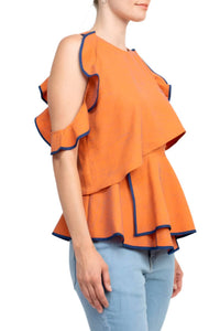 Why Dress - Ruffled Popover Crepe Top
