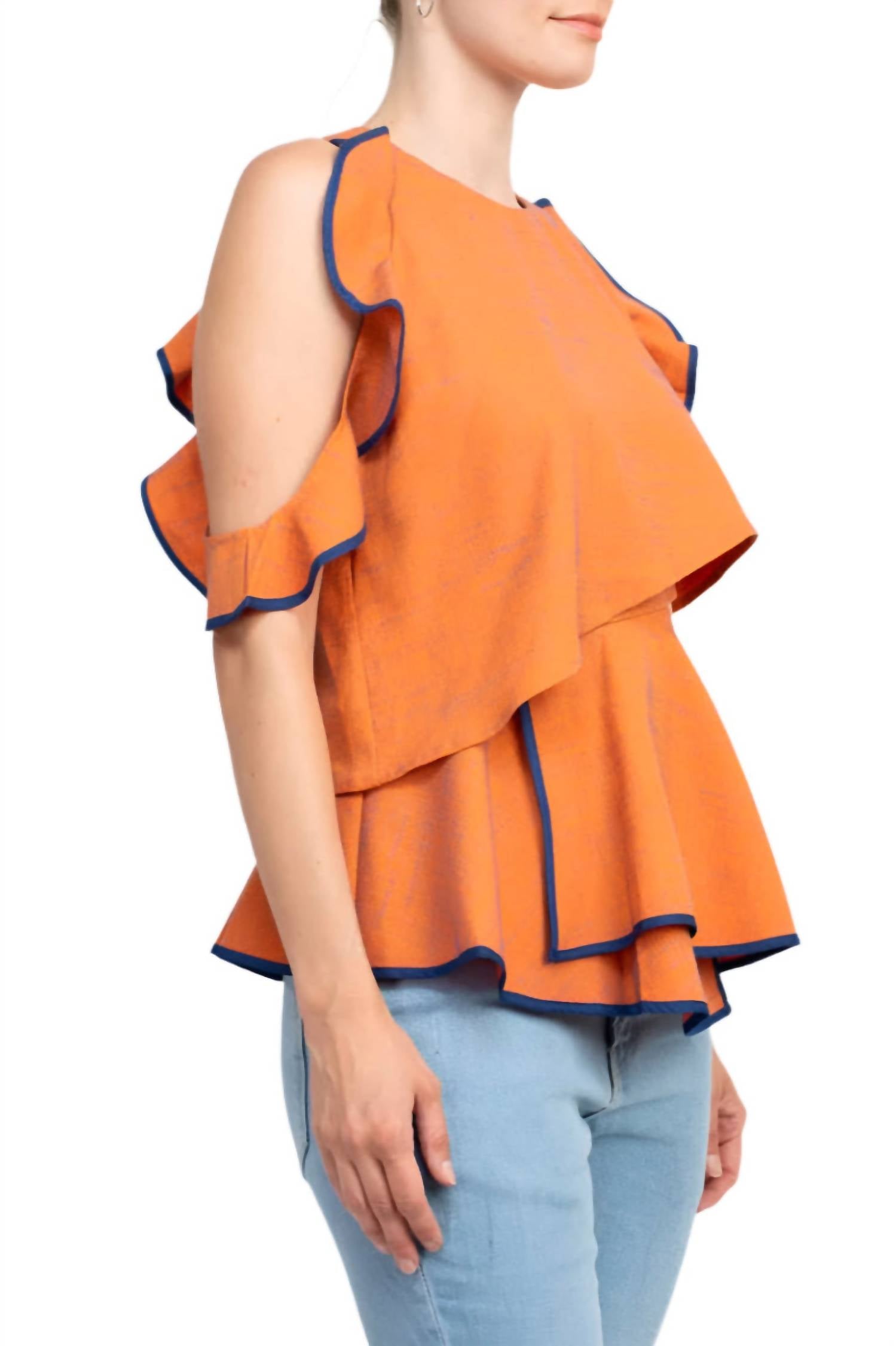 Why Dress - Ruffled Popover Crepe Top