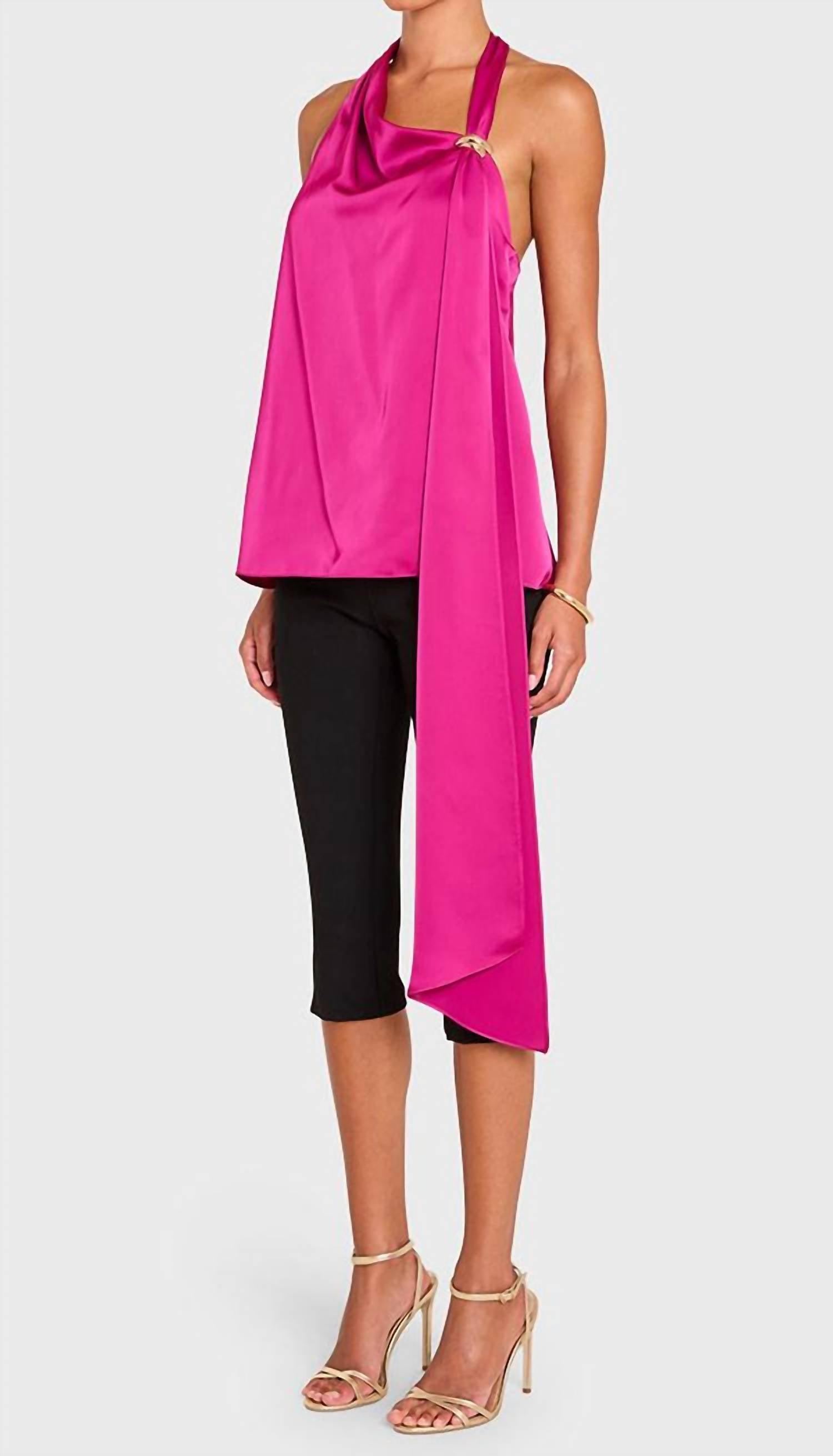 Amanda Uprichard Sonya Top in juneberry - women's t-shirt - detail view