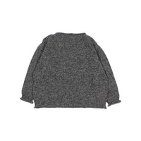 Búho Girls' Fine Knit Sweater in antracite - kids' sweater - detail view