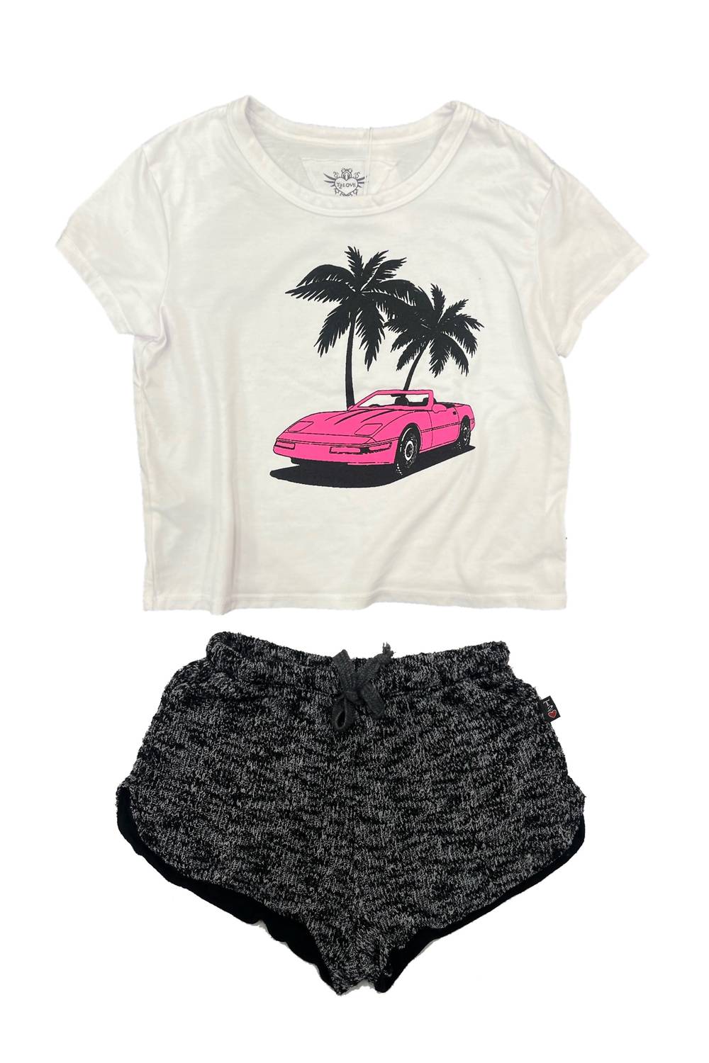 T2Love - Girls Knit Drawstring Shorts