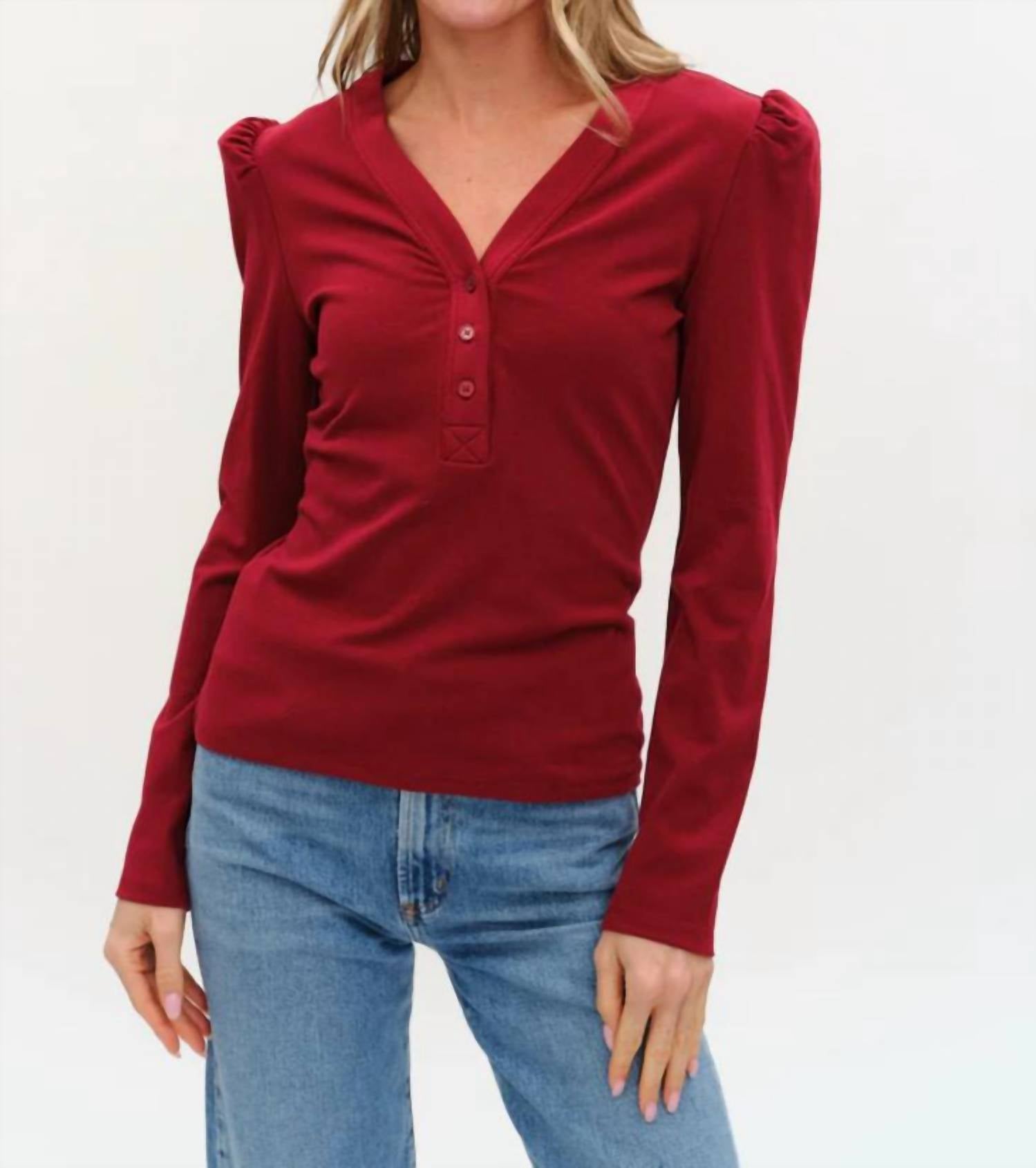 Six/Fifty - Emily Long Sleeve Ribbed Top
