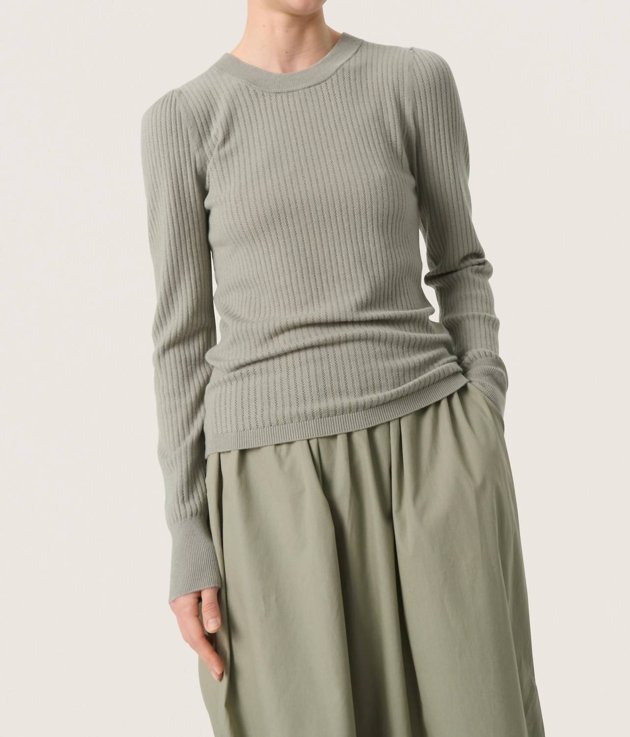 Soaked In Luxury - Spina Slim Fit Crew Neck Pullover Sweater