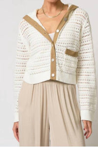 Central Park West - Avery Mixed Media Hooded Cardigan