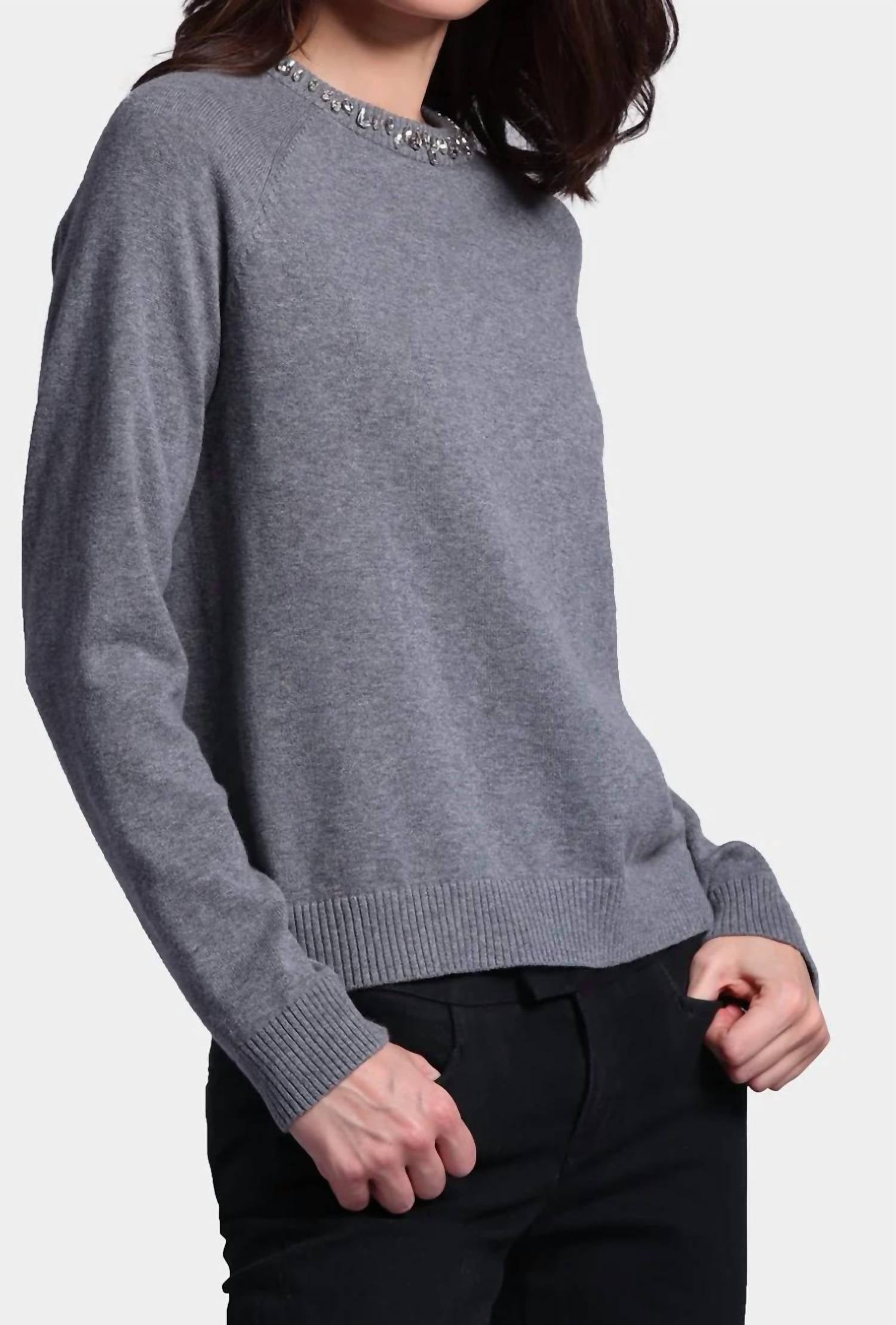 Minnie Rose - Raglan Jewel Crew Neck Sweater