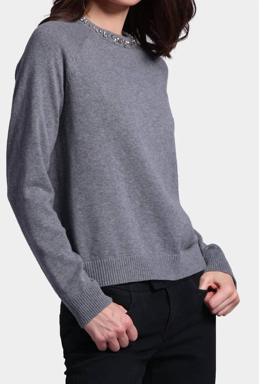 Minnie Rose - Raglan Jewel Crew Neck Sweater