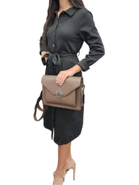 She + Sky - Quilted Button Up Midi Dress