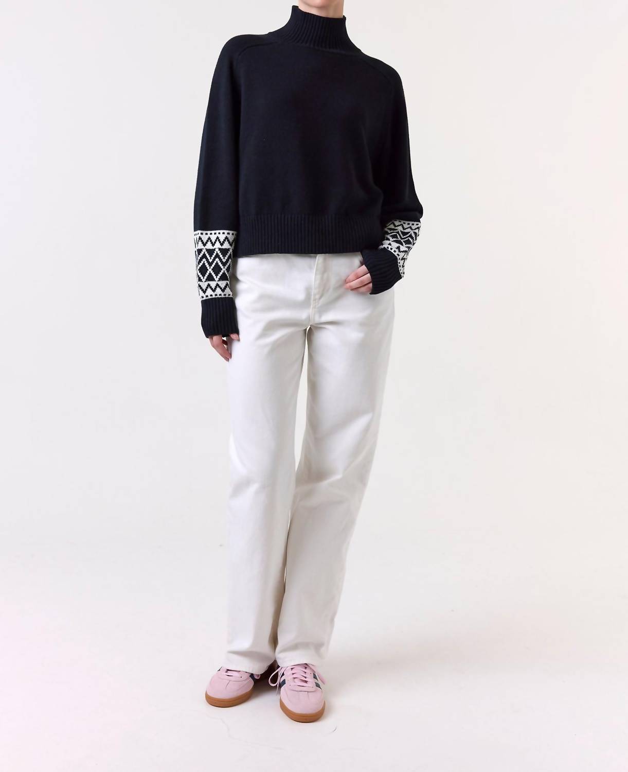 Wispr - Geo Mock Neck Sweater