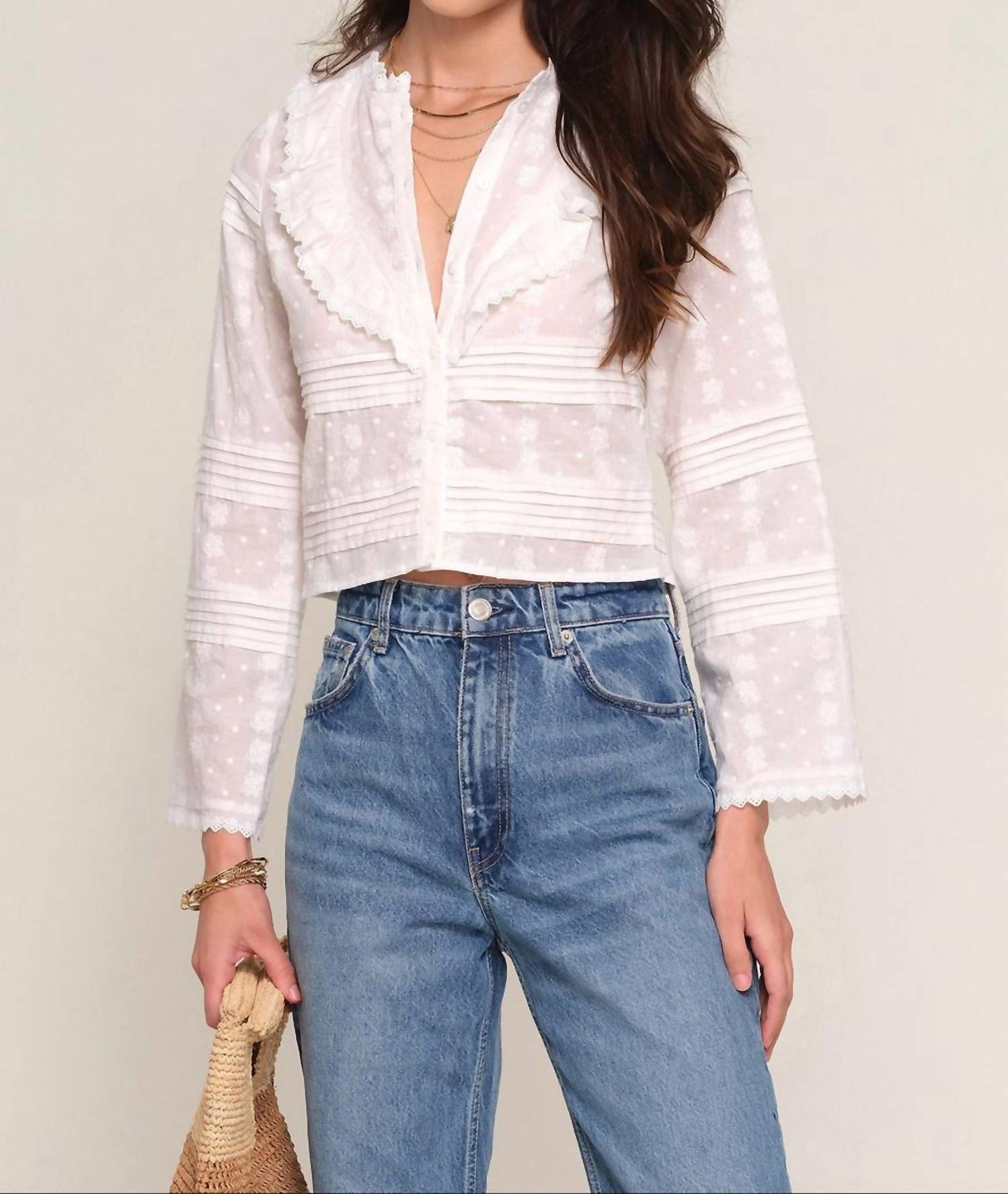 heartloom Romy Top in eggshell - women's shirt