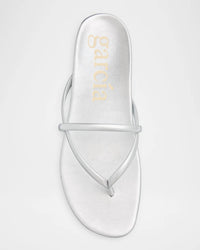 Pedro Garcia - Women's Belany Metallic Leather Flat Slide Sandals