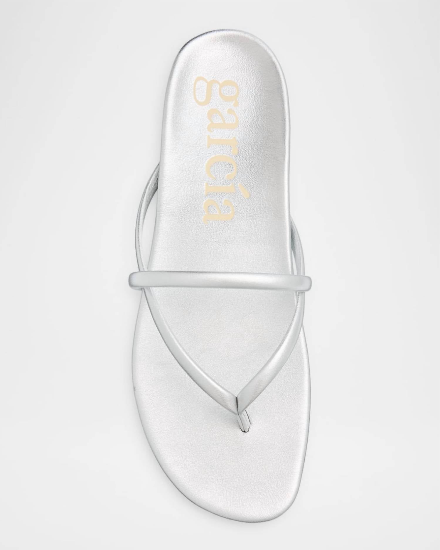 Pedro Garcia - Women's Belany Metallic Leather Flat Slide Sandals