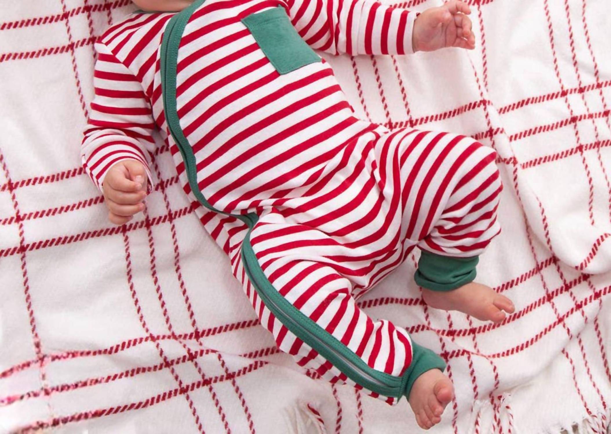 Tesa Babe - Baby Unisex Holiday Stripes Romper
