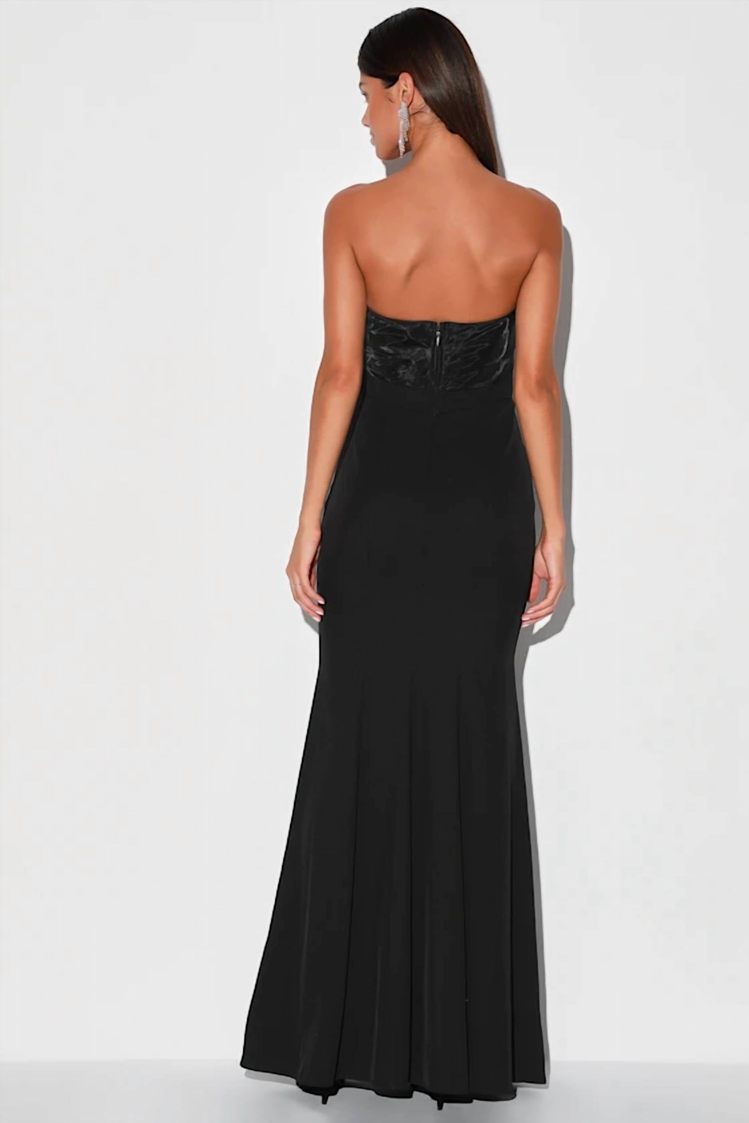 Lulus Brilliantly Bold Strapless Mermaid Maxi Dress in black - women's dress - alternate view
