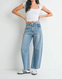 Just Black Denim - Barrel Jeans With Seams