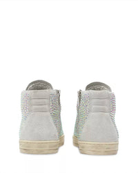 P448 Women's Skate Lace Up Embellished Zip High Top Sneakers in white - women's sneaker - alternate view