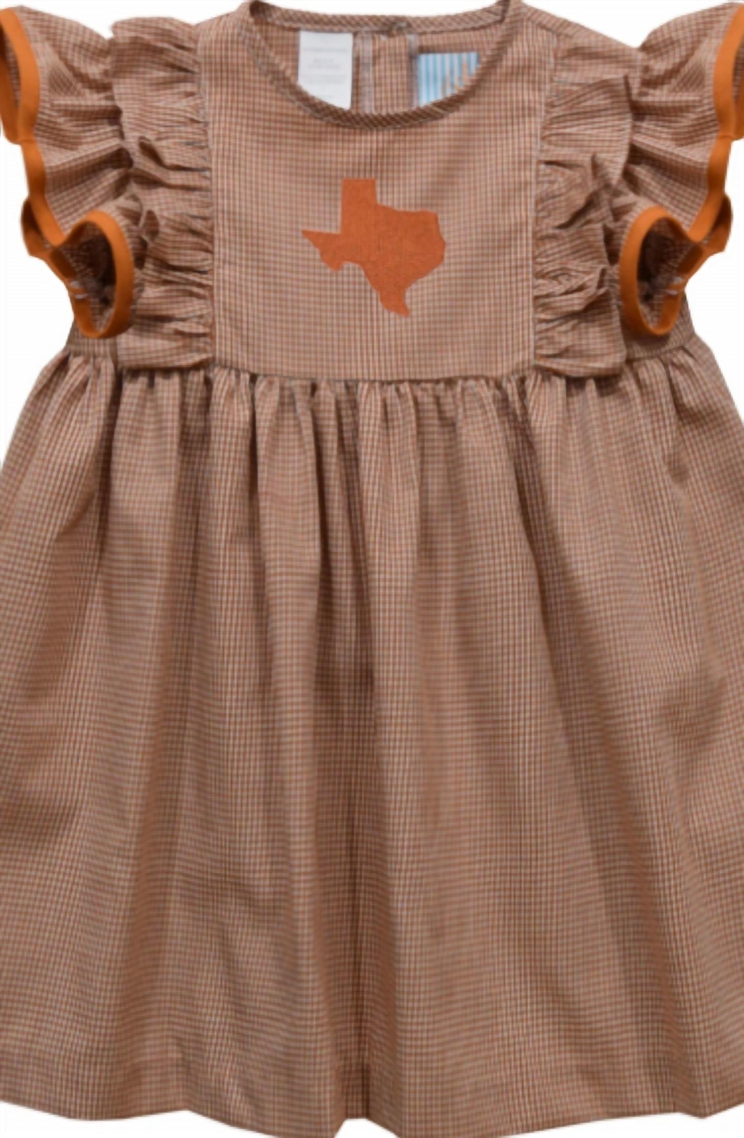 Vive La Fete - Girl's Texas Embroidered Gingham Ruffle Dress