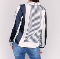 Charlie B - Printed Satin With Front Twist Detail Top