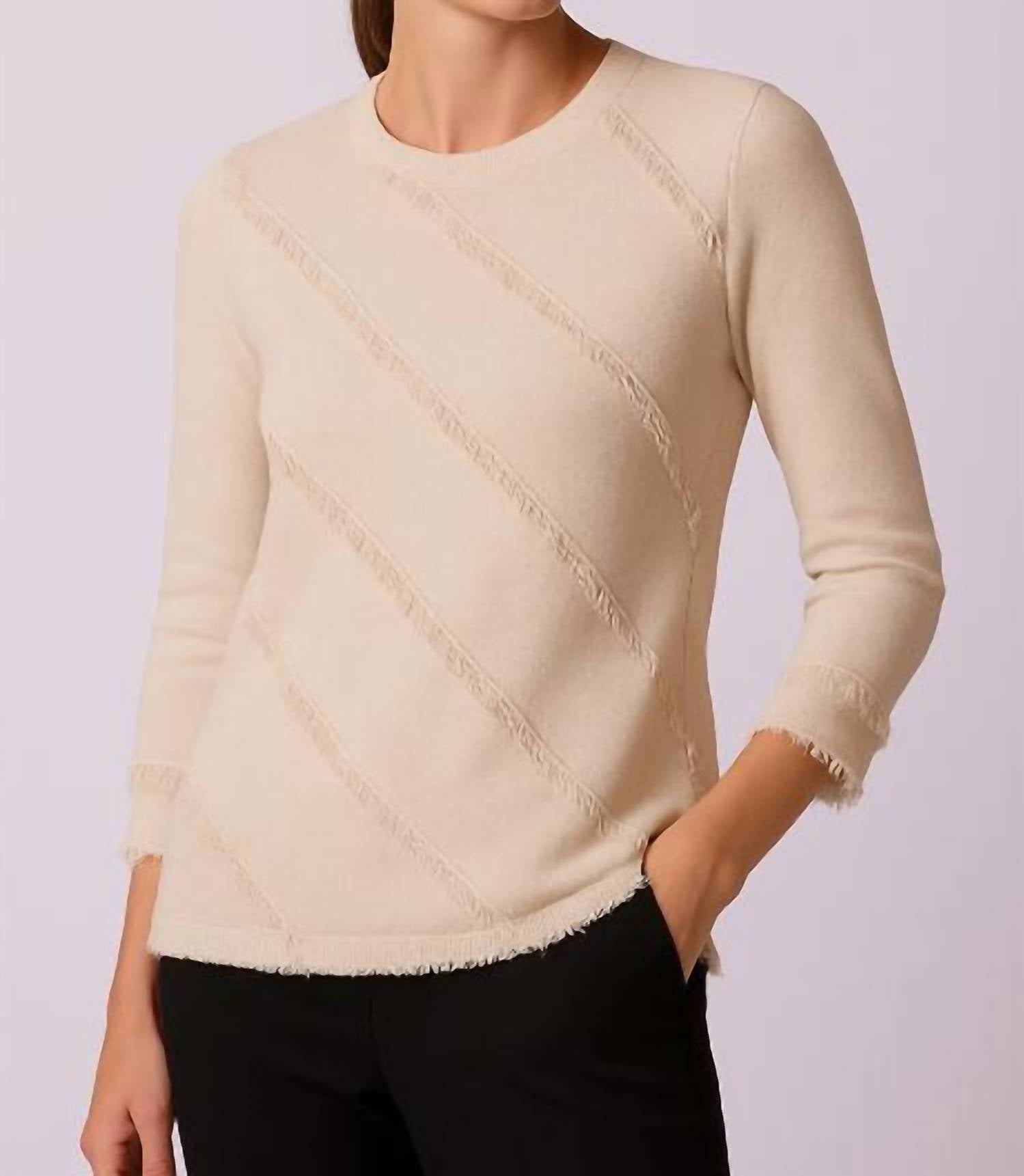 J'Envie/Eli Sorrento Fringe Top in wheat white - women's blouse
