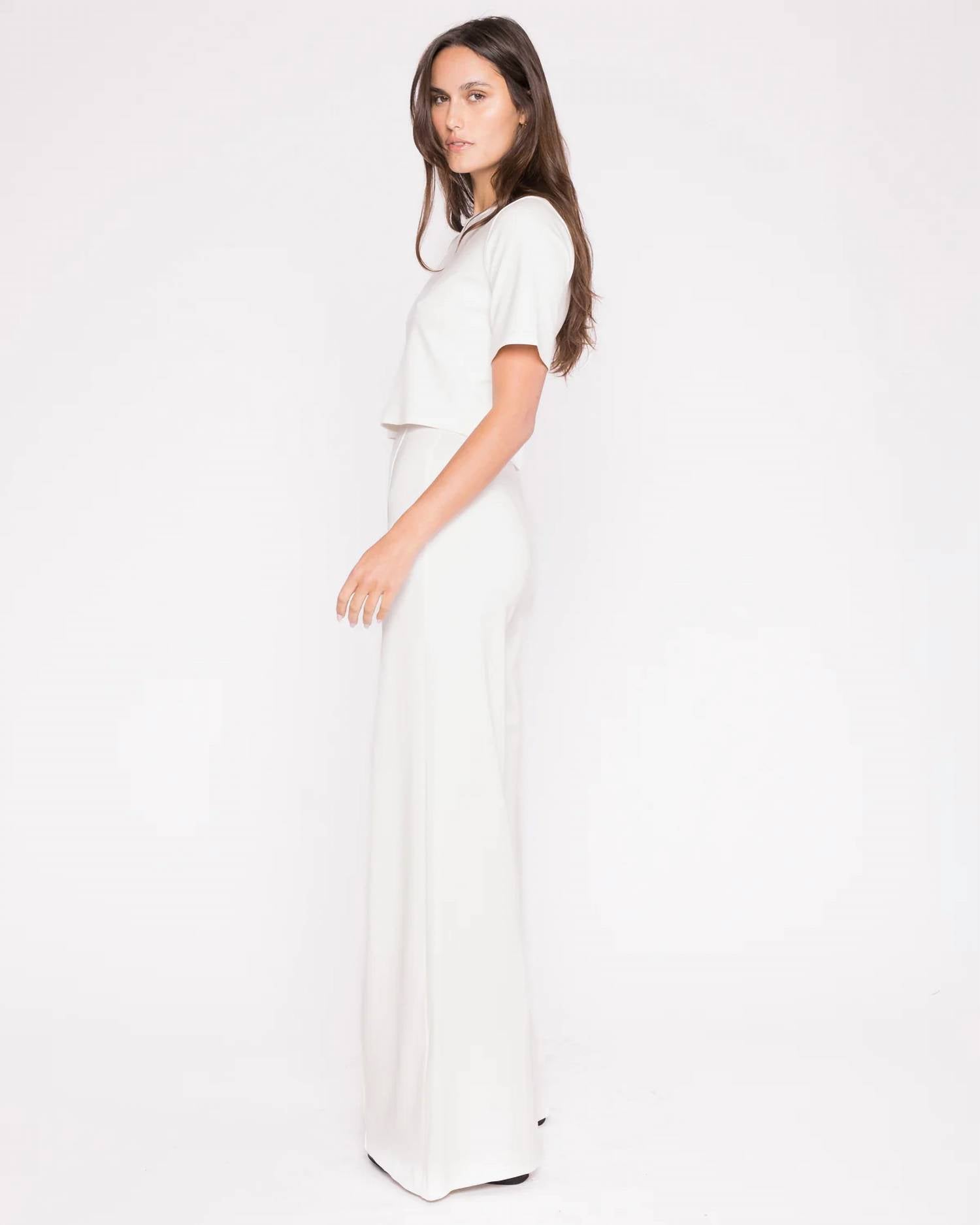 Ripley Rader - CROP PONTE KNIT SHORT SLEEVE TOP
