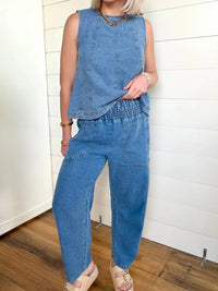 Blu Pepper - Smocked Waist Pocket Detail Pants