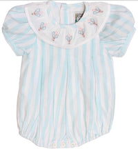 CHRISTIAN ELIZABETH Girl's Bubble Dress in aqua white - kids' dress