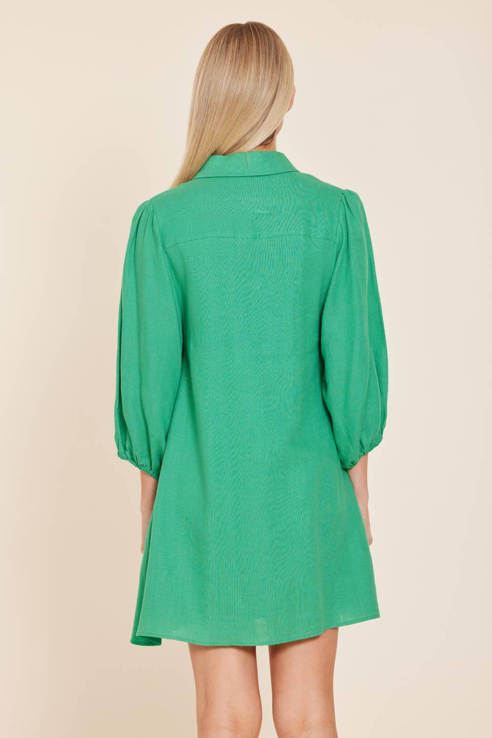 Dolce Cabo - Linen Exaggerated Sleeve Mini Dress