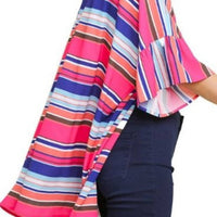 Umgee - Ruffle Sleeve Bright Striped Kimono