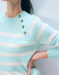 White + Warren - Featherweight Cashmere Striped Sweater