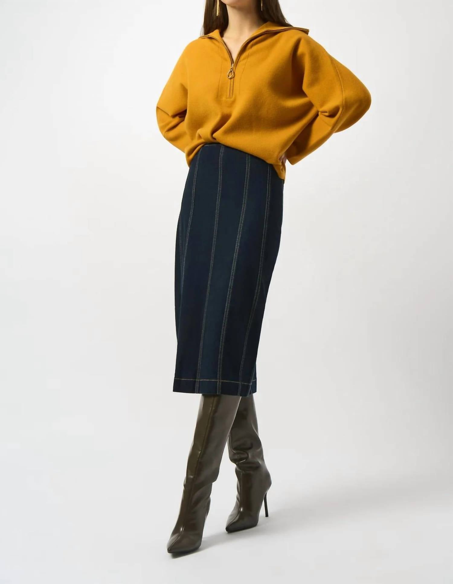 Joseph Ribkoff - Stretch Denim Pencil Skirt