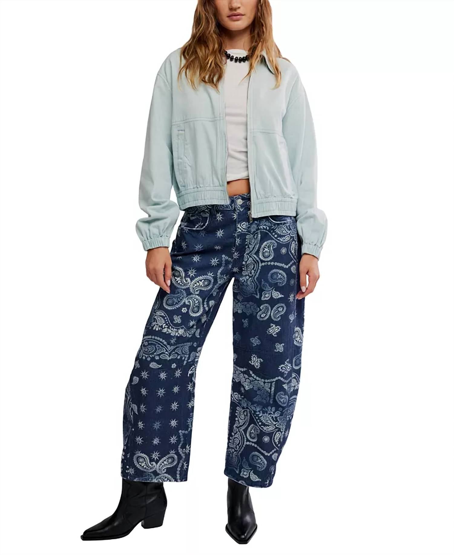 Free People - Birdie Denim Collared Neck Jacket