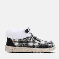 Lamo Women's Cassidy Flat Winter Shoes in black plaid - women's shoe