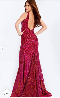Jovani - Sequin V-neck Dress