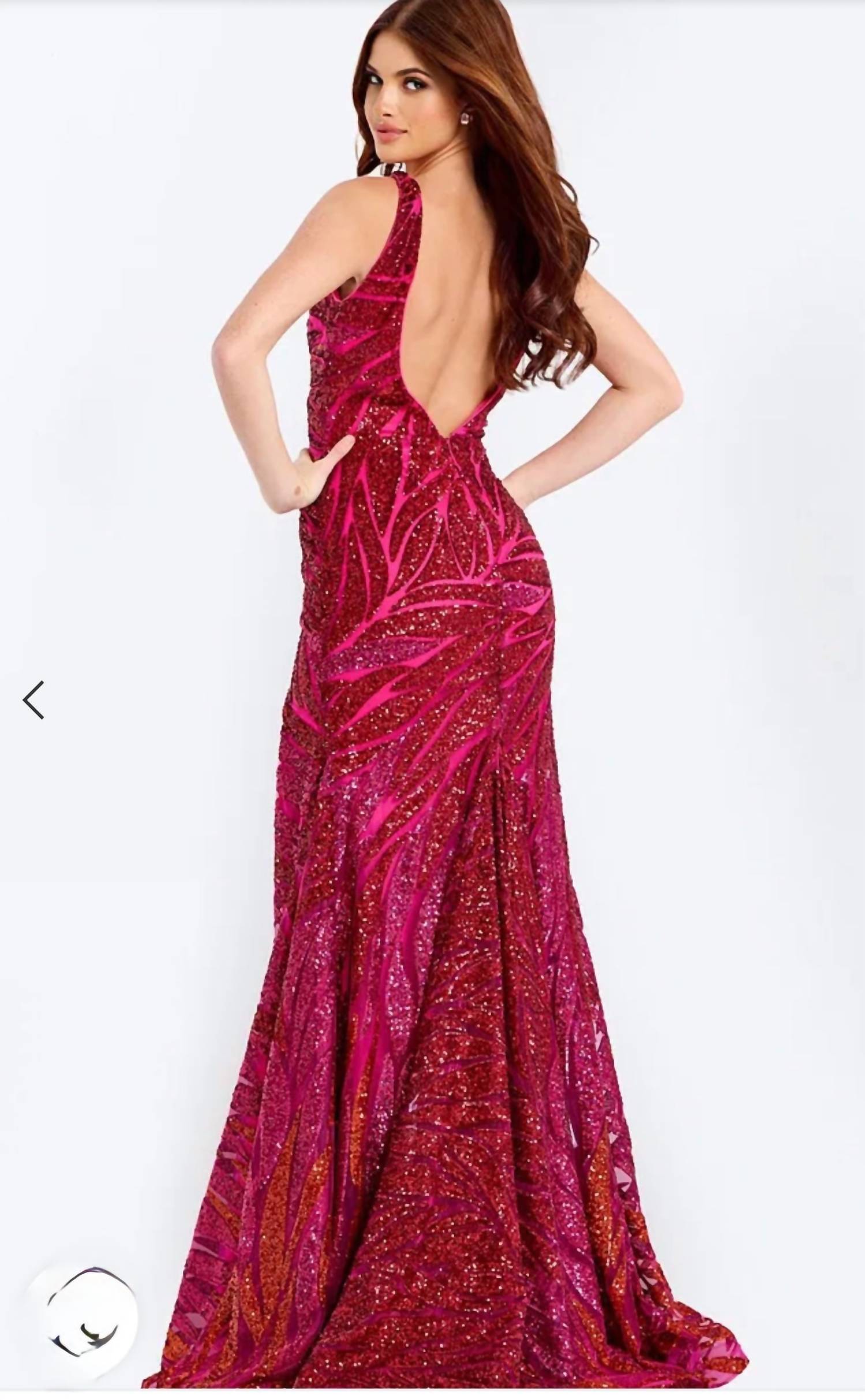 Jovani - Sequin V-neck Dress