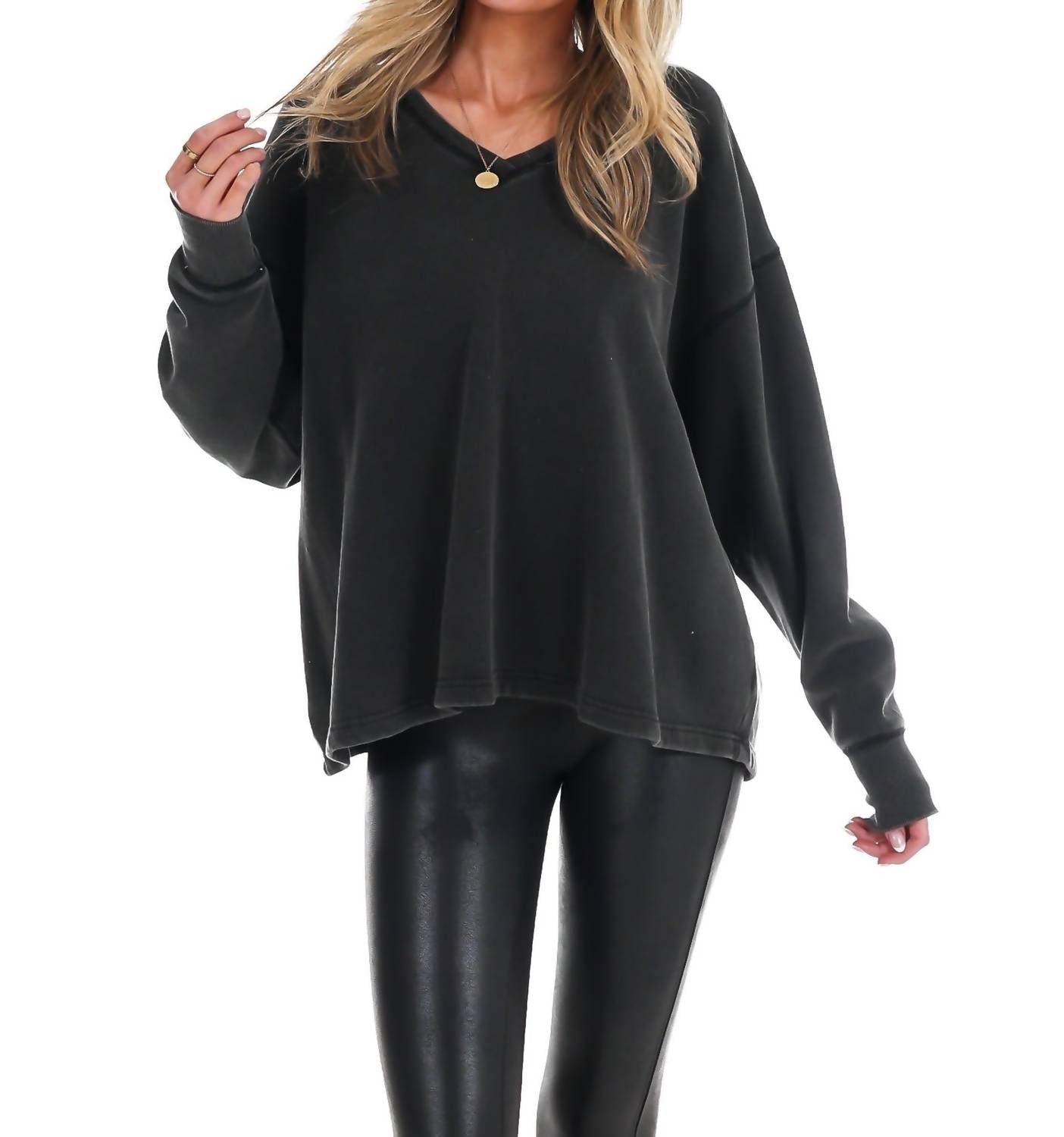Hyfve - Urban Fade Oversized V-Neck Sweatshirt
