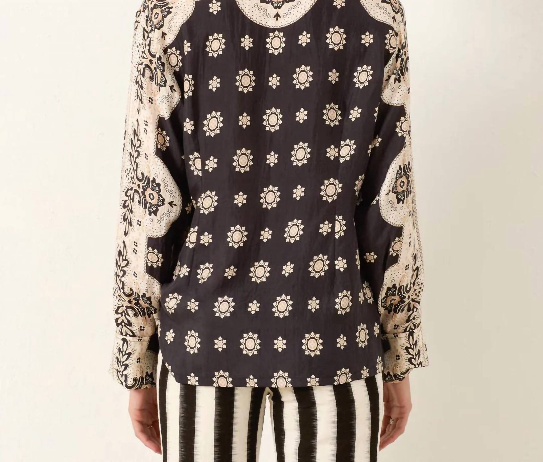ALIX OF BOHEMIA Dana Bronco Bandana Shirt in black - women's shirt - alternate view