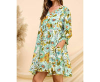 Veveret - Retro Chic Polka Dot Flower Babydoll Dress