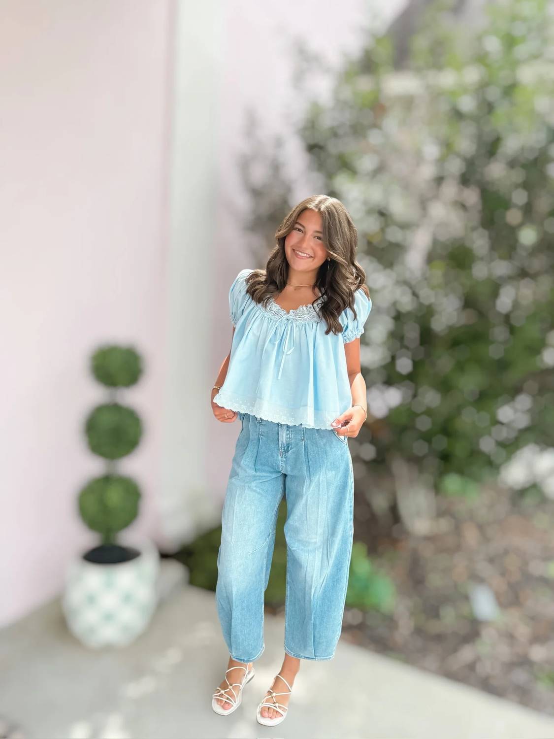 Mable - Lace Trim Top