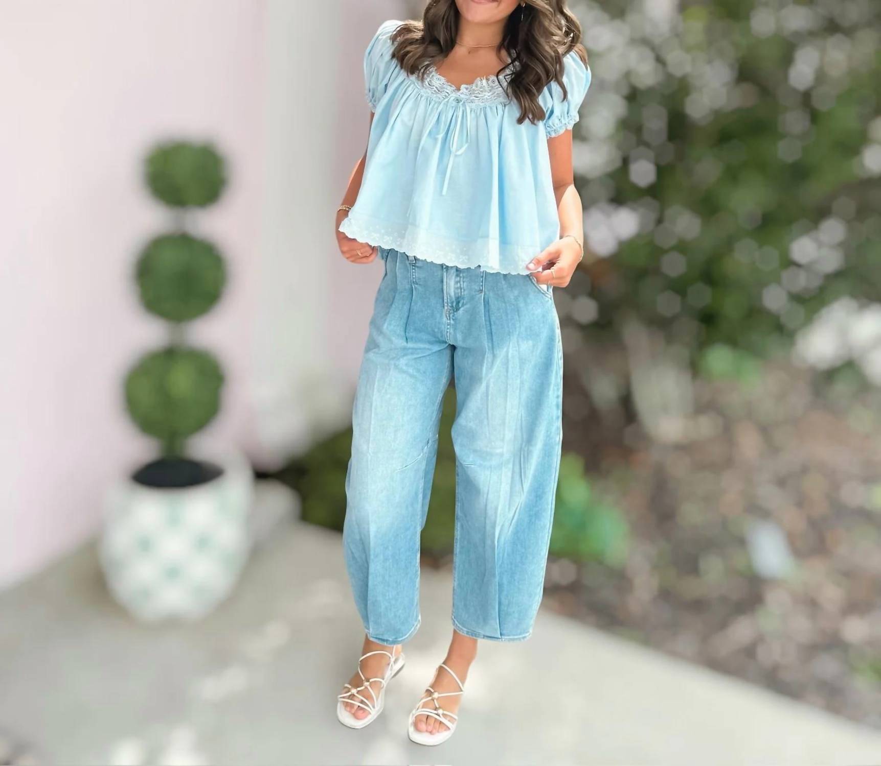 Mable - Lace Trim Top