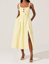 Astr - Helia Bow Front Midi Dress