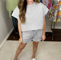 SEE AND BE SEEN Call My Jet Textured Shorts in heather grey - women's shorts