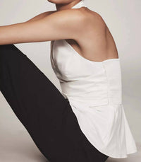 Hutch - Colbie Collared Halter Peplum Tank