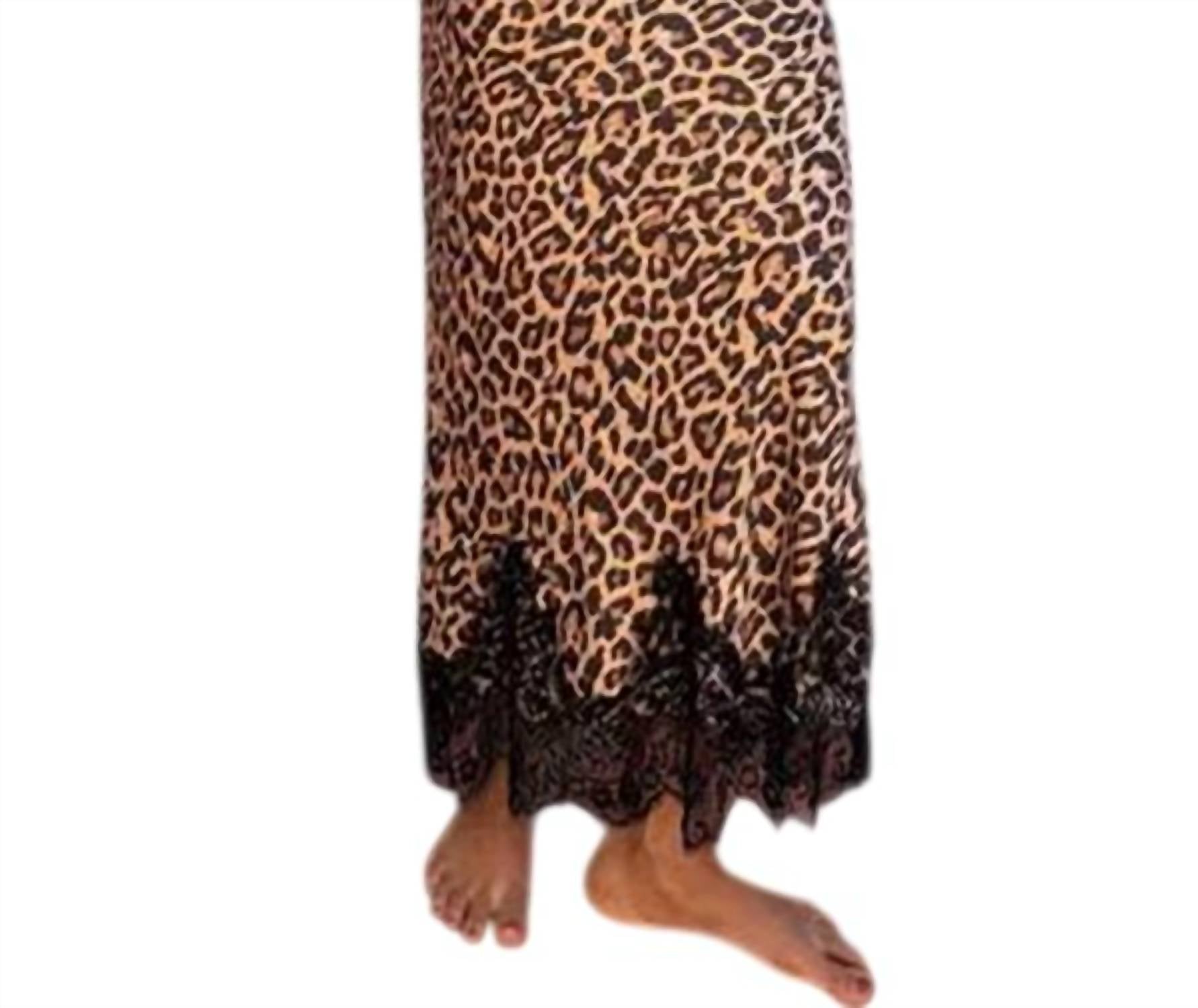 never fully dressed Maeva Lace Midi Skirt in leopard - women's skirt