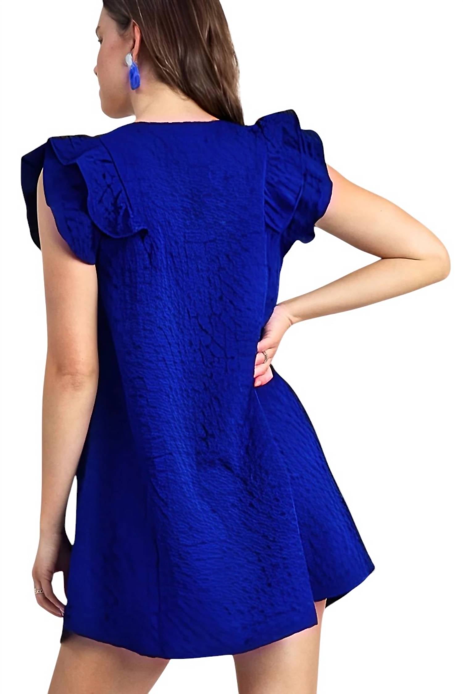 Umgee - Trish Ruffle Sleeve Mini Dress