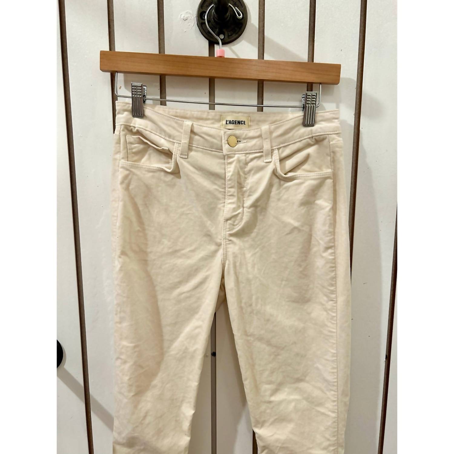 L'Agence - Women's Velvet Pants With Pearl Detail