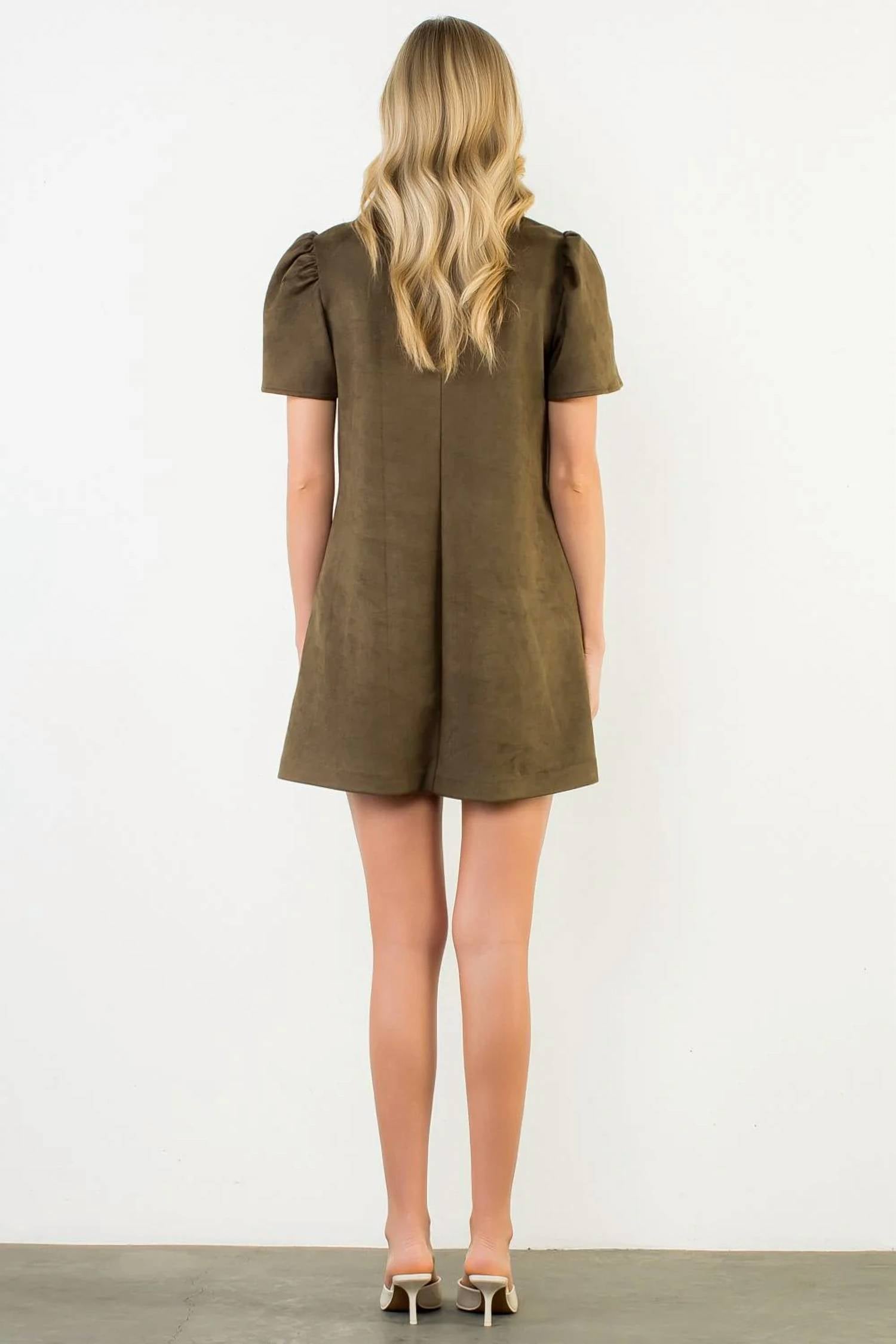 Thml - Short Sleeve Suede Dress
