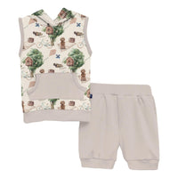 Kickee - Unisex Kid's Short Sleeve Hoodie Tank Set