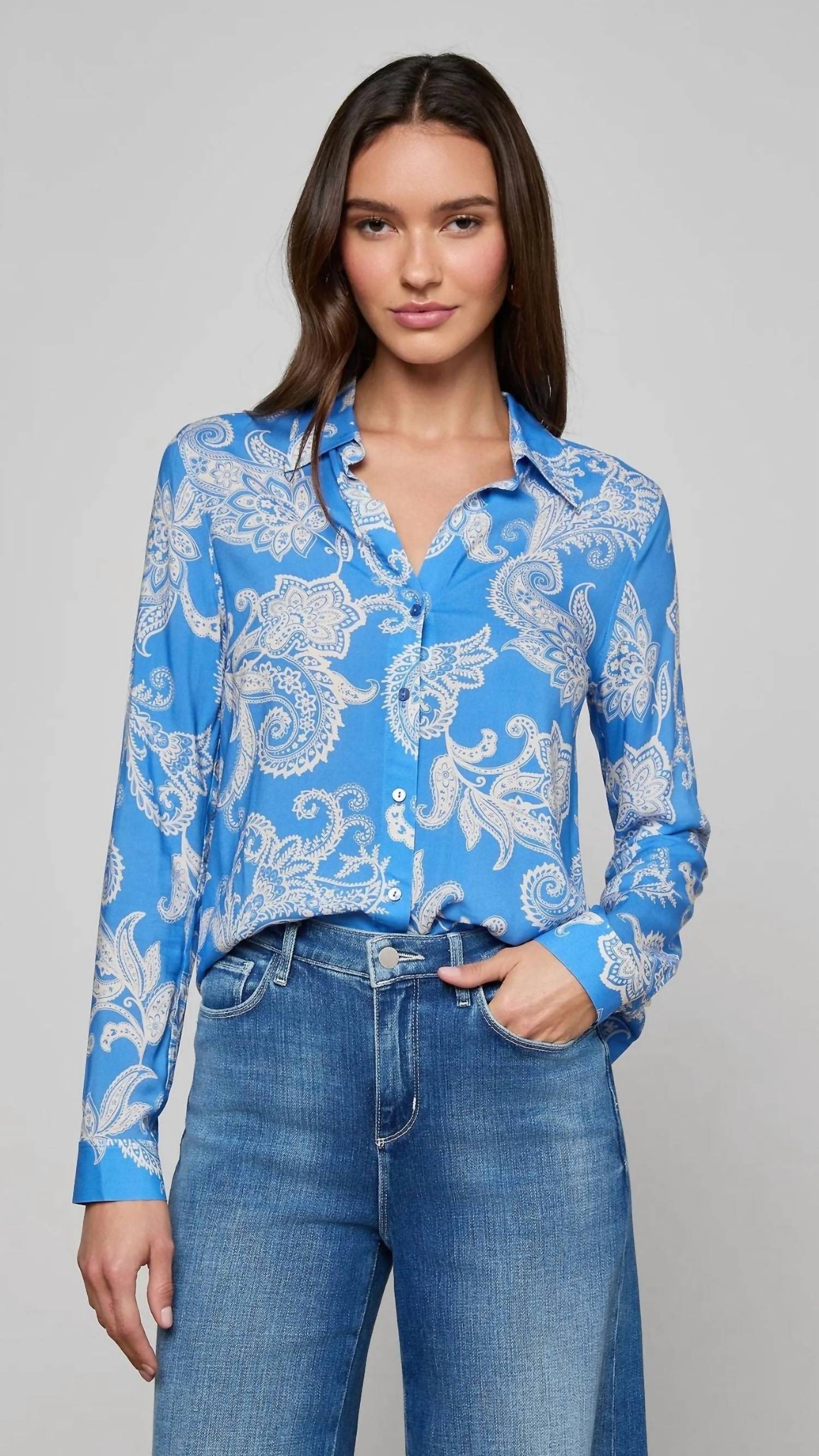 L'Agence - Holly Button Down Blouse
