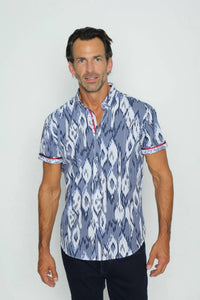 Eight X - Stripe And Melt Short Sleeve Shirt With Trim