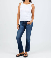 GOLDIE Cotton Variegated Rib Tank in white - women's tank top - detail view